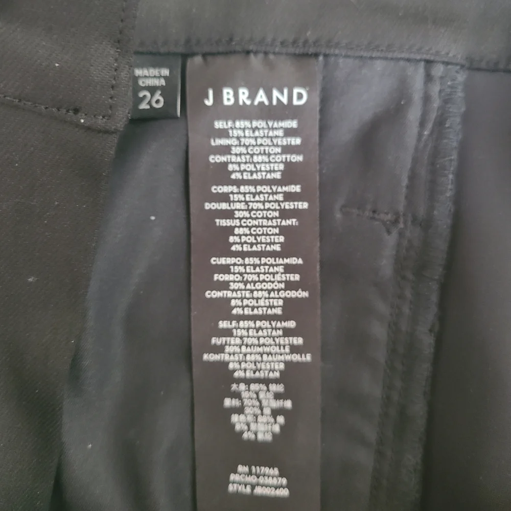 J Brand Black Trousers with Zipper Accents Size 26 - Picture 8 of 10
